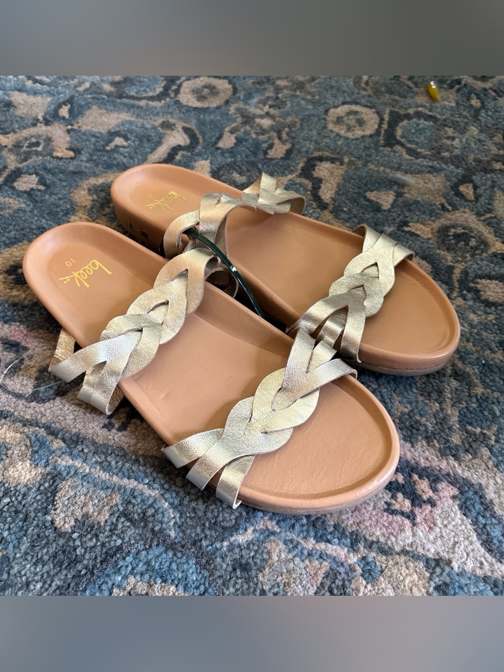 NWOB Beek Leather Motmot Women's Sandals Brown Silver Size 10